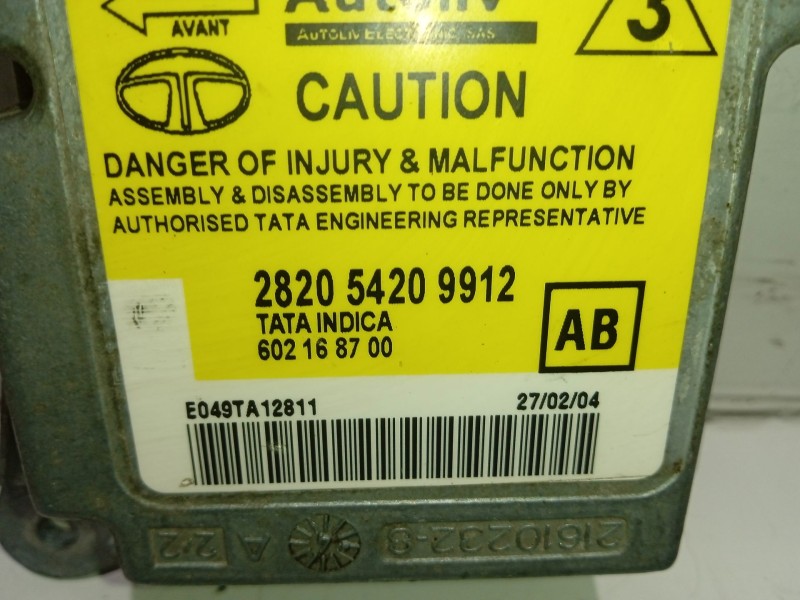 Recambio de centralita airbag para tata indica referencia OEM IAM 282054209912  
