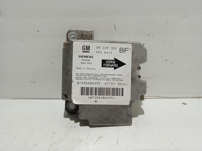 Recambio de centralita airbag para opel astra g berlina referencia OEM IAM 09229302BF 1923594 