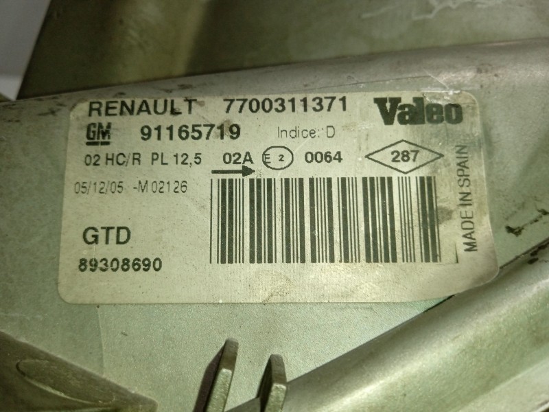 Recambio de faro izquierdo para nissan primastar autobús (x83) dci 100 referencia OEM IAM 7700311371 91165719 