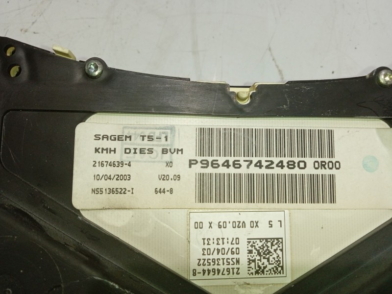 Recambio de cuadro instrumentos para peugeot 307 break (3e) 2.0 hdi 90 referencia OEM IAM   