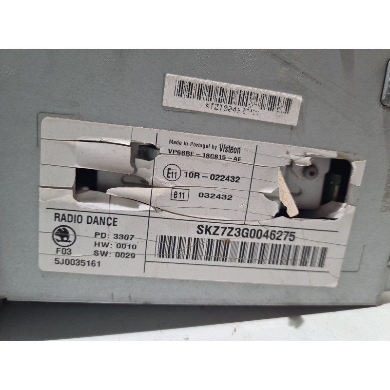 Recambio de sistema audio / radio cd para skoda fabia (5j2 ) young referencia OEM IAM 5J0035161A   Recambio de sistema audio / radio cd para skoda fabia (5j2 ) young referencia OEM IAM 5J0035161A