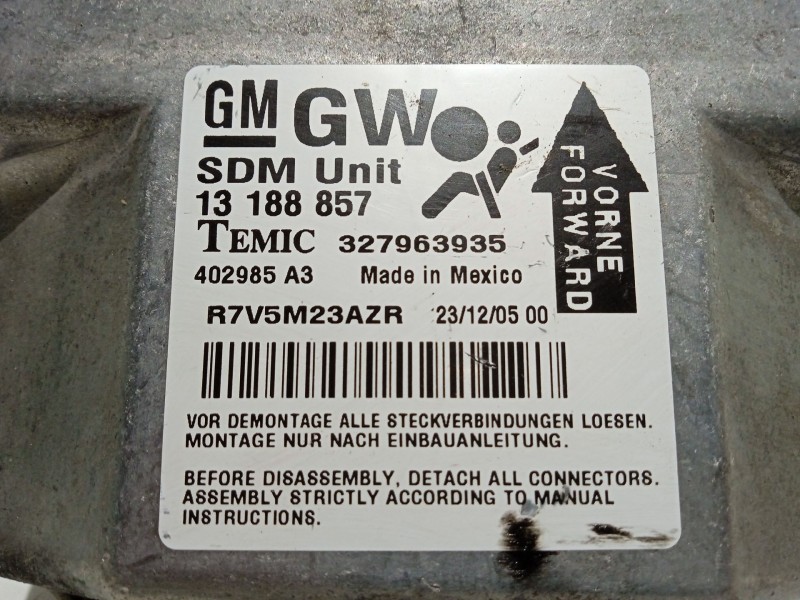 Recambio de centralita airbag para opel astra h (a04) 1.4 (l48) referencia OEM IAM 13188857  