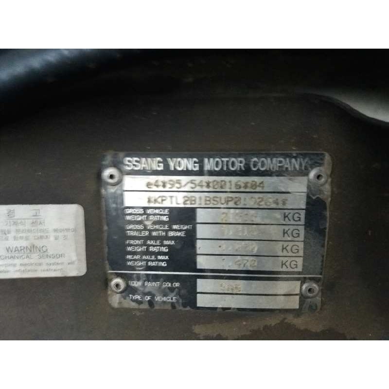 ssangyong korando    |   0.97 - 0.02 | 1997 - 2002 del año 1997