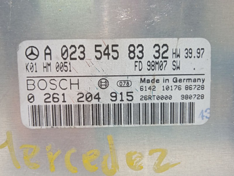 Recambio de centralita motor uce para mercedes-benz clk (c208) clk 230 kompressor (208.347) referencia OEM IAM A0235458382 02612