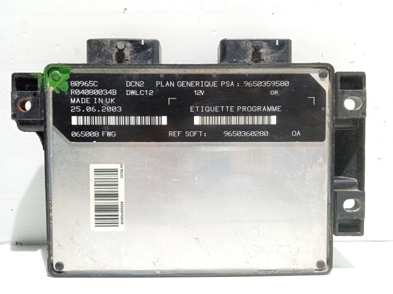 Recambio de centralita motor uce para citroën berlingo referencia OEM IAM 9650359580 9650360280 