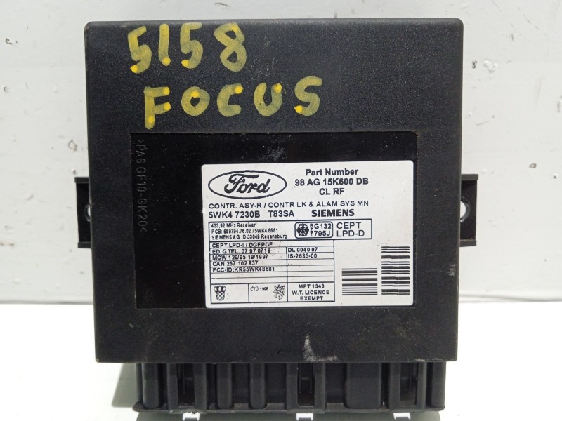Recambio de centralita cierre para ford focus i referencia OEM IAM 98AG15K600 5WK47230B 