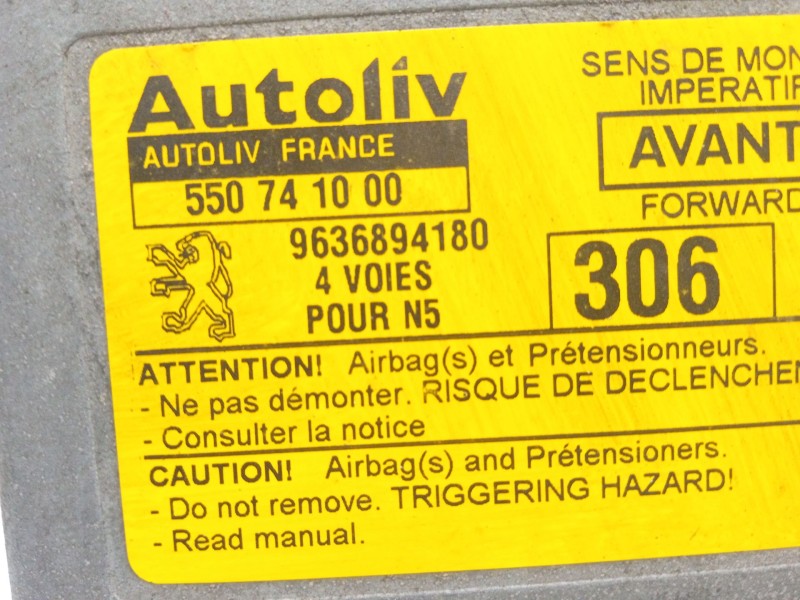 Recambio de centralita airbag para peugeot 306 break 1.9 diesel referencia OEM IAM 9636894180 550741000 
