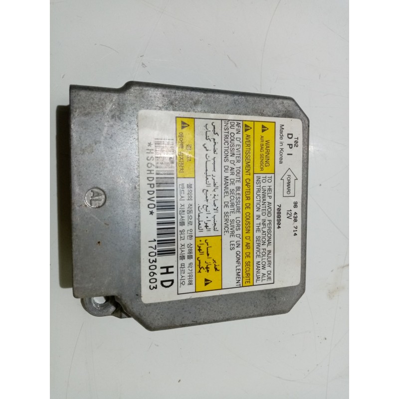 Recambio de centralita airbag para chevrolet aveo / kalos fastback (t200) 1.2 referencia OEM IAM 96430714  