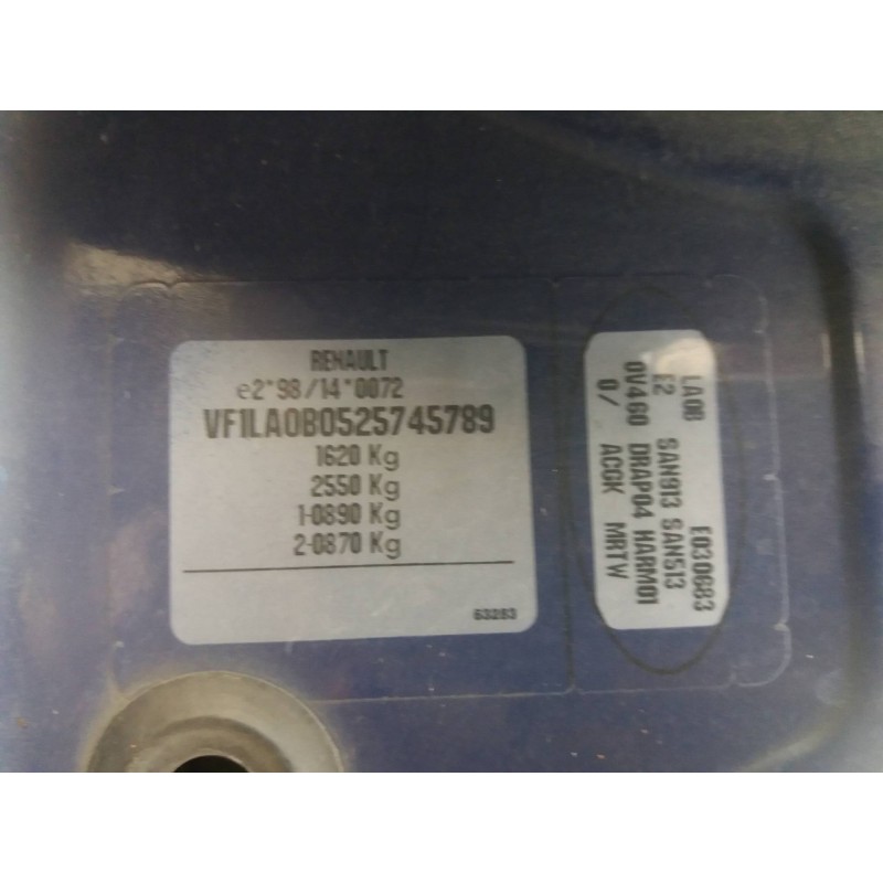 renault megane i fase 2 berlina (ba0) 1.6   |   0.99 - 0.02 | 1999 - 2002 | 107 cv / 79 kw del año 1999