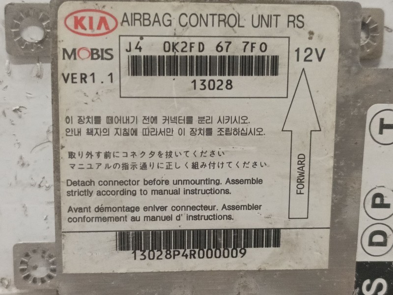 Recambio de centralita airbag para kia carens 1.6 lx referencia OEM IAM J40K2FD677F0  