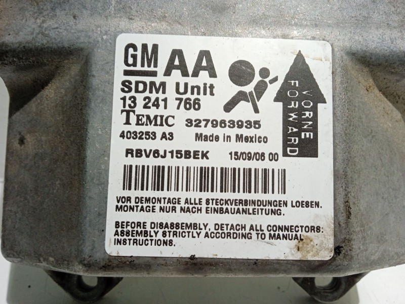 Recambio de centralita airbag para opel zafira b 1.9 cdti referencia OEM IAM 13241766 327963935 