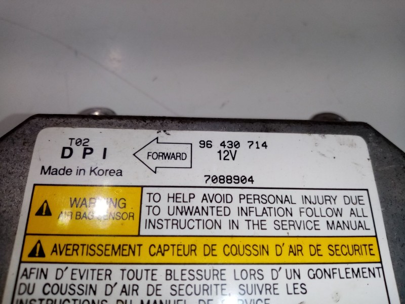 Recambio de centralita airbag para chevrolet kalos 1.4 cat referencia OEM IAM 96430714  