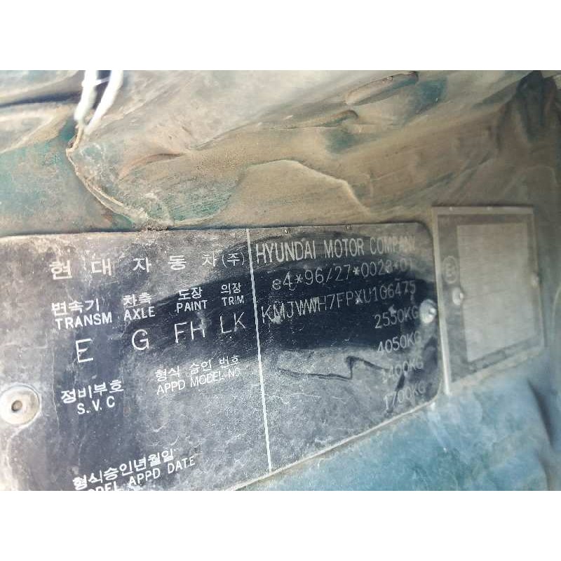 hyundai h 1 2.5 diesel   |   0.99 - 0.07 | 1999 - 2007 | 80 cv / 59 kw del año 1999