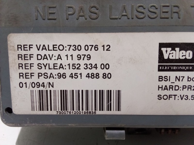 Recambio de centralita bsi para citroën xsara berlina referencia OEM IAM 73007612 9645148880 A11979