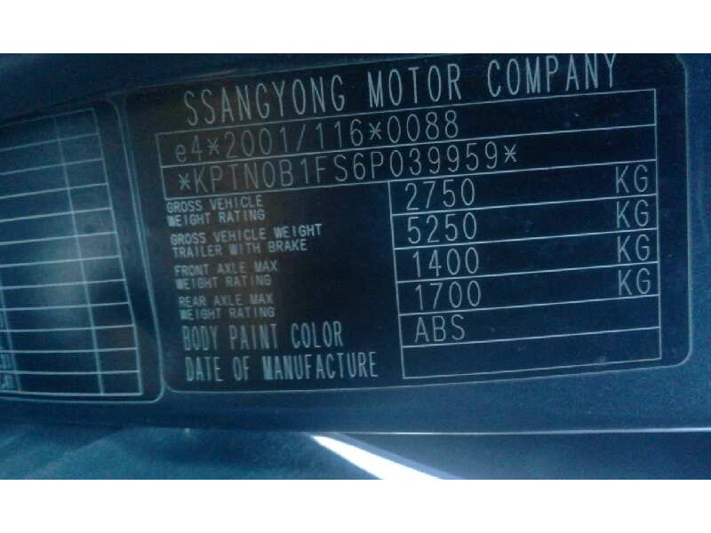 ssangyong rodius 2.7 turbodiesel cat   |   0.05 - ... | 2005 | 163 cv / 120 kw del año 2005