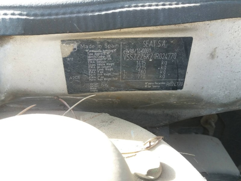 seat ibiza (6k1) 1.4   |   0.99 - ... | 1999 | 60 cv / 44 kw del año 1999