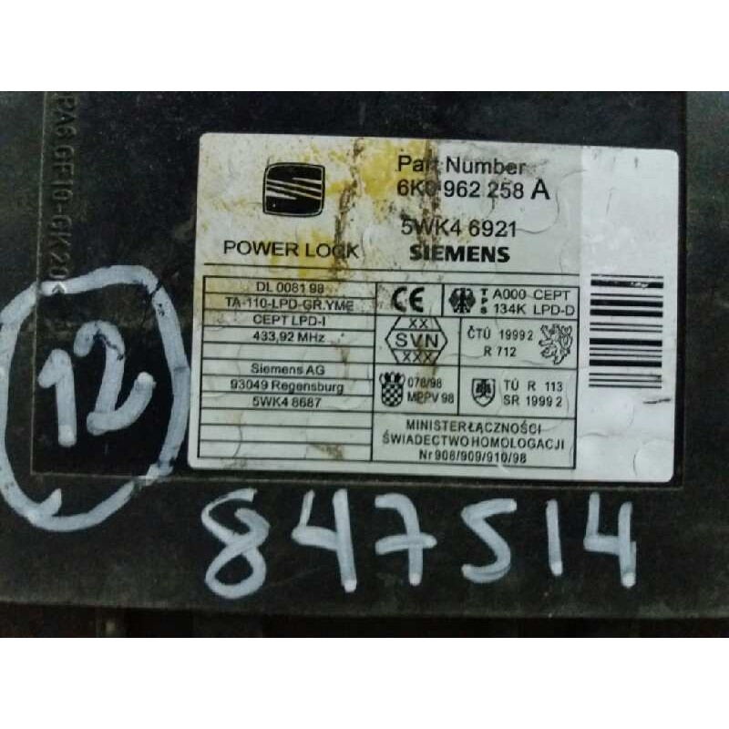 Recambio de modulo electronico para seat ibiza (6k1) stella   |   08.99 - 12.02 | 1999 - 2002 | 68 cv / 50 kw referencia OEM IAM Recambio de modulo electronico para seat ibiza (6k1) stella   |   08.99 - 12.02 | 1999 - 2002 | 68 cv / 50 kw referencia OEM IAM