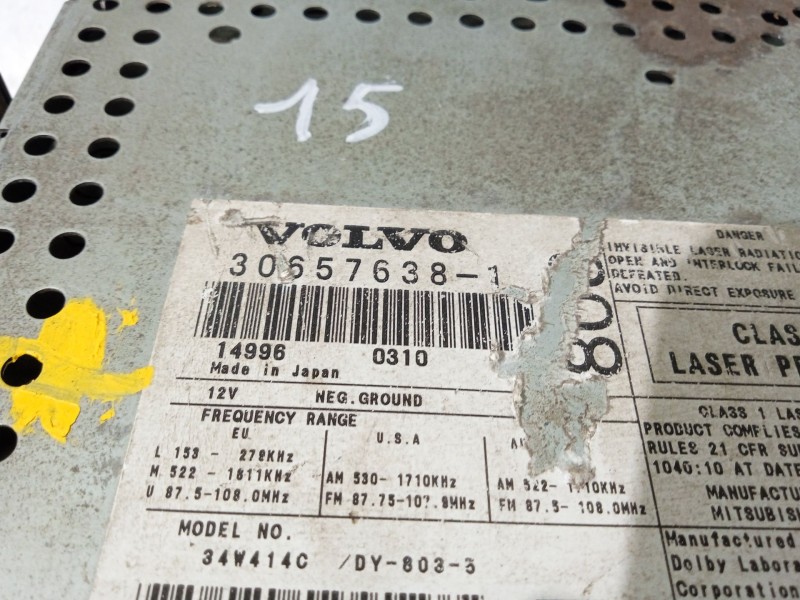 Recambio de sistema audio / radio cd para volvo v70 familiar referencia OEM IAM 30657638  