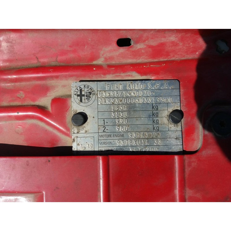 alfa romeo 147 (190) 1.9 jtd 120 impression   |   07.05 - 12.06 | 2005 - 2006 | 120 cv / 88 kw del año 2005