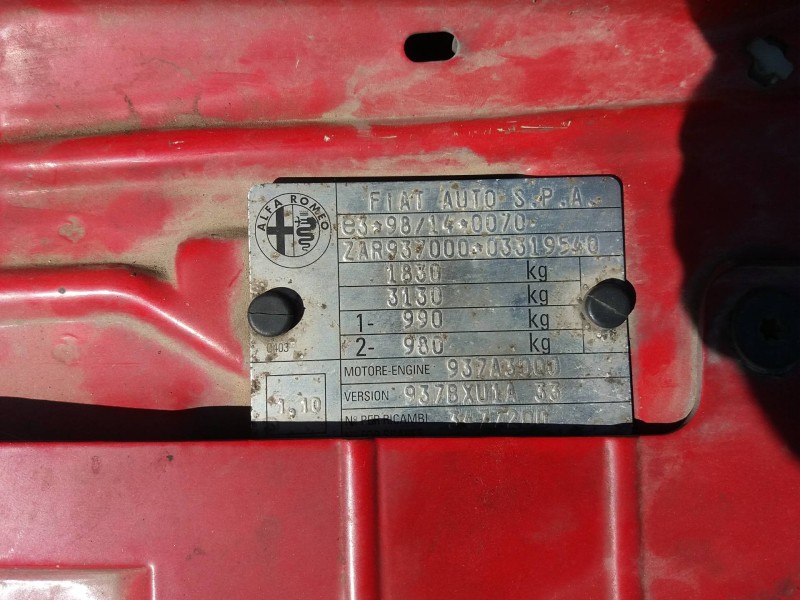 alfa romeo 147 (190) 1.9 jtd 120 impression   |   07.05 - 12.06 | 2005 - 2006 | 120 cv / 88 kw del año 2005