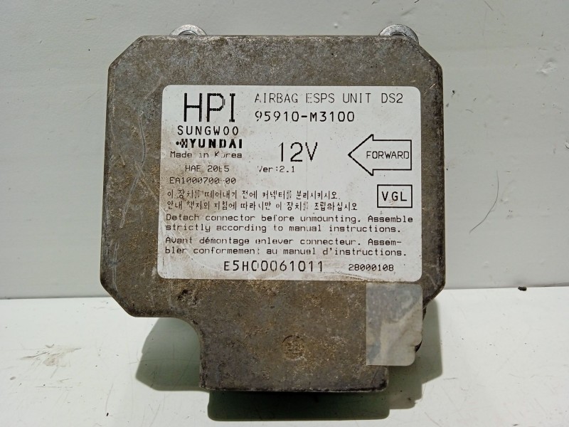 Recambio de centralita airbag para kia joice ls referencia OEM IAM 95910M3100  