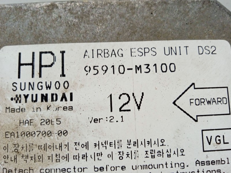 Recambio de centralita airbag para kia joice ls referencia OEM IAM 95910M3100  