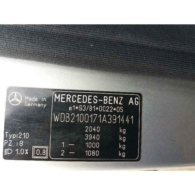 mercedes clase e (w210) berlina diesel 2.9 turbodiesel cat   |   0.95 - 0.02 | 1995 - 2002 | 129 cv / 95 kw del año 1995