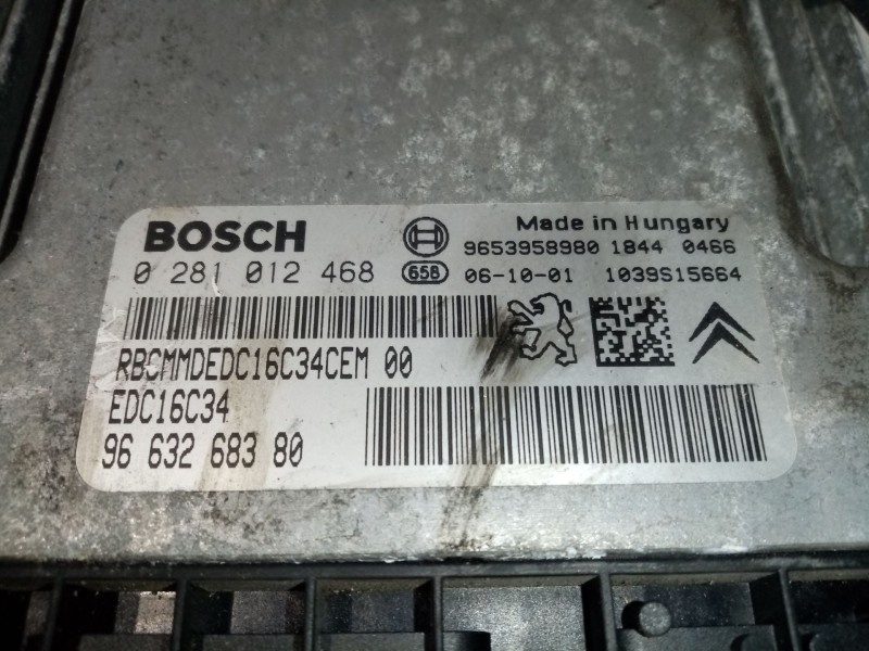 Recambio de centralita motor uce para citroën xsara picasso referencia OEM IAM 0281012468 9653958980 