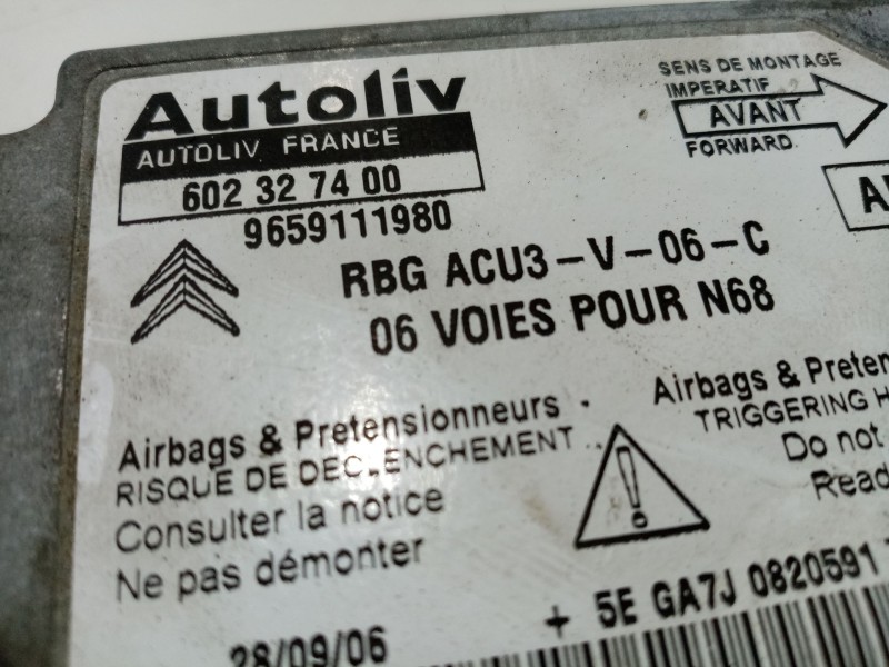 Recambio de centralita airbag para citroën xsara picasso referencia OEM IAM 9659111980  