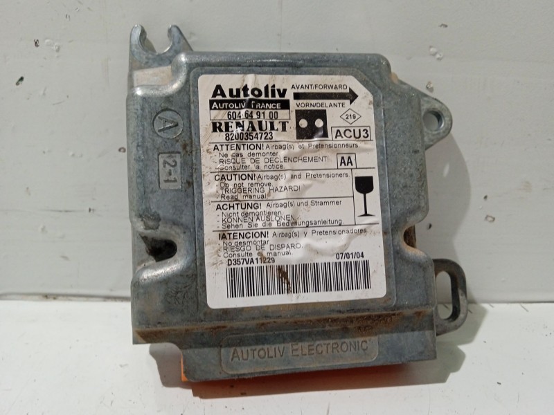 Recambio de centralita airbag para renault kangoo (f/kc0) referencia OEM IAM 8200354723 604649100 
