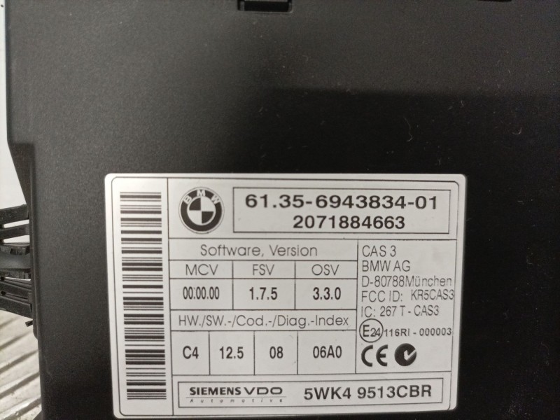 Recambio de modulo electronico para bmw 1 (e87) 118 d referencia OEM IAM 61356943834 5WK49513CBR 