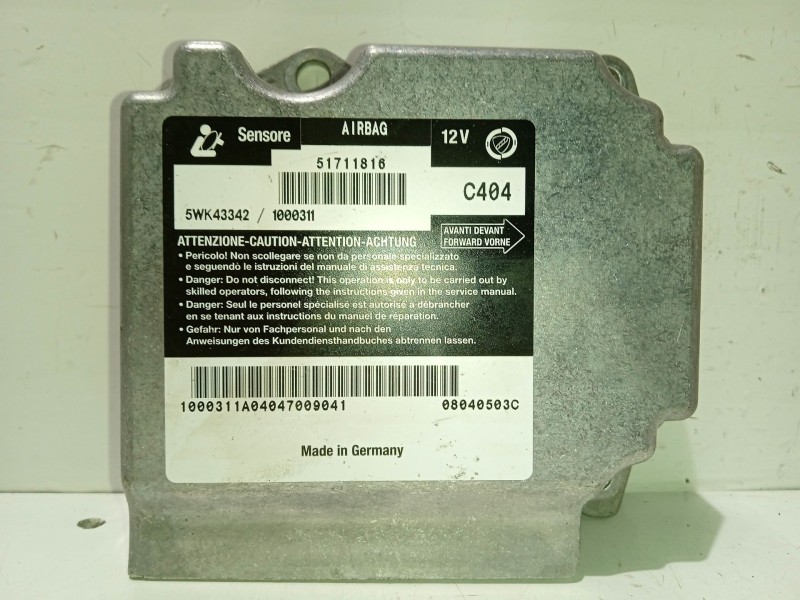 Recambio de centralita airbag para fiat stilo (192_) 1.4 16v (192axh1b, 192bxh1b) referencia OEM IAM 51711816  