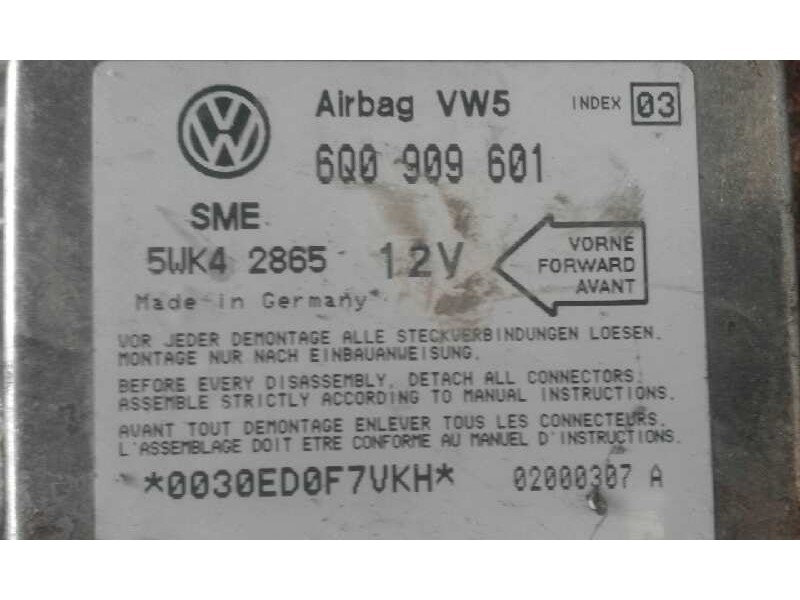 Recambio de centralita airbag para volkswagen polo berlina (6n2)    |   0.99 - 0.02 | 1999 - 2002 referencia OEM IAM 6Q0909601  
