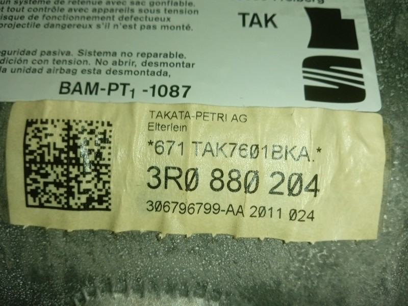 Recambio de airbag delantero derecho para seat exeo st (3r5) 2.0 tdi referencia OEM IAM 3R0880204D  