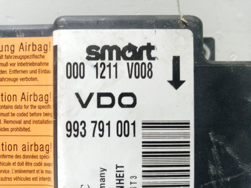 Recambio de centralita airbag para smart coupe pulse referencia OEM IAM 0001211V008  993791001