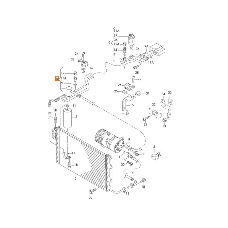 Recambio de tubos aire acondicionado para audi a3 (8l1) 1.9 tdi referencia OEM IAM 1J1820743J  