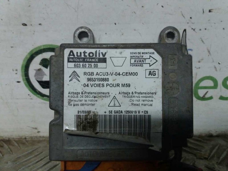 Recambio de centralita airbag para citroen berlingo    |   0.02 - ... | 2002 referencia OEM IAM 603602500 9653190880 