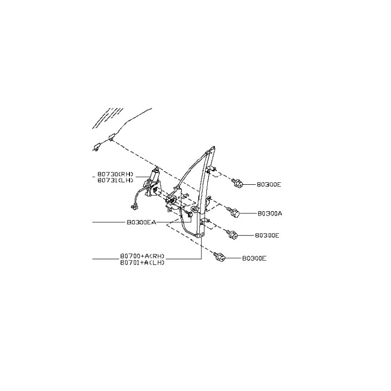 Recambio de elevalunas delantero izquierdo para nissan micra iii (k12) 1.2 16v referencia OEM IAM 80701BC600  