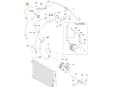 Recambio de tubos aire acondicionado para daewoo kalos sedán (klas) 1.4 referencia OEM IAM 96621361  