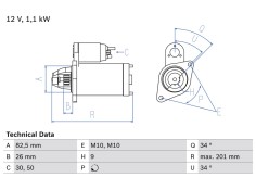 Recambio de motor de arranque para mercedes-benz clase c (w203) c 180 (203.035) referencia OEM IAM A0051513401 0001107403 CST101