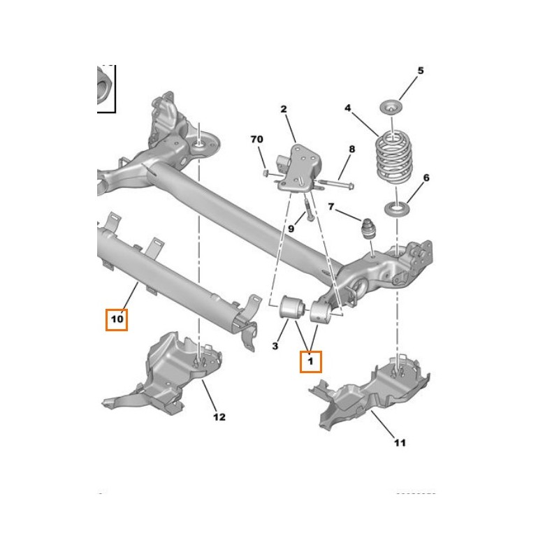 Recambio de puente trasero para peugeot 207/207+ (wa_, wc_) 1.4 referencia OEM IAM 5148L2  