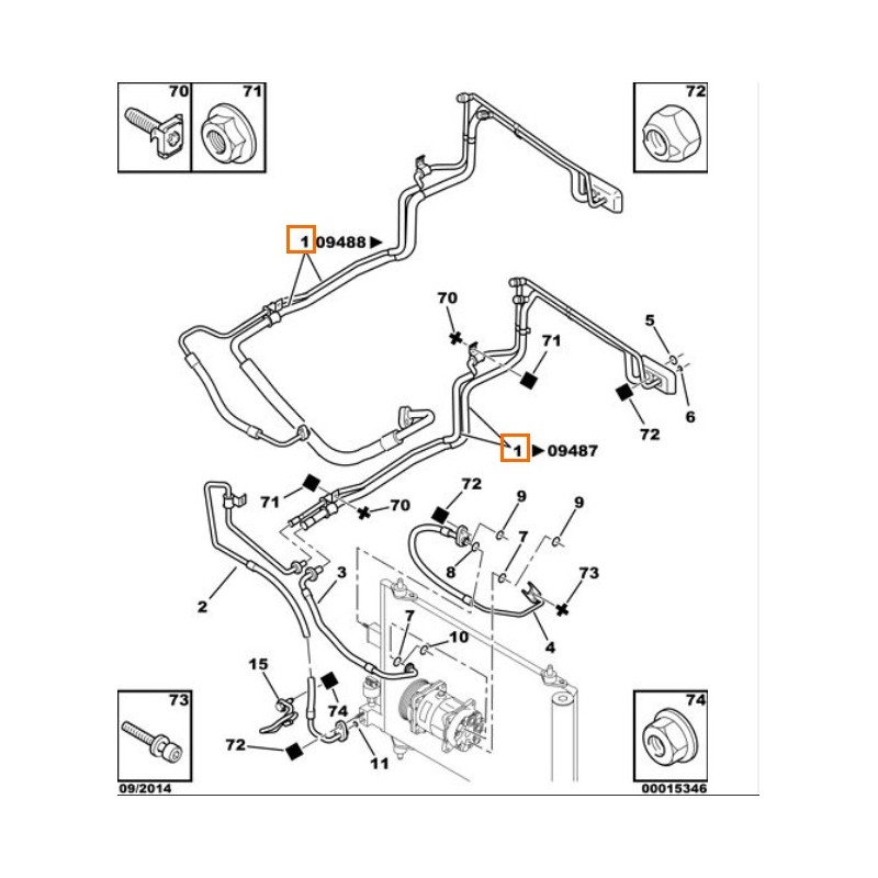 Recambio de tubos aire acondicionado para citroën xsara picasso (n68) 2.0 hdi referencia OEM IAM 6460C3  