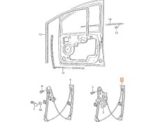 Recambio de elevalunas delantero derecho para seat alhambra (7v8, 7v9) 1.9 tdi referencia OEM IAM 7M0837462 6N4959801B / 6N49598