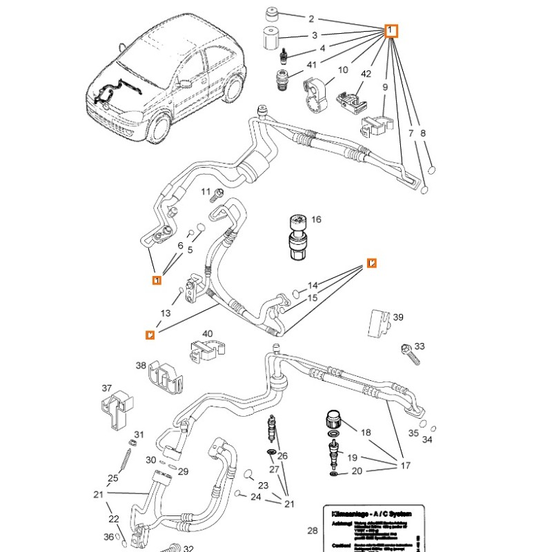 Recambio de tubos aire acondicionado para opel corsa c (x01) 1.3 cdti (f08, f68) referencia OEM IAM 6850687 6850683 