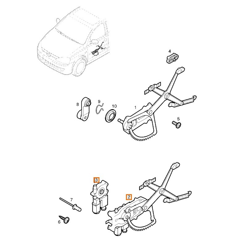 Recambio de elevalunas delantero derecho para opel corsa c (x01) 1.3 cdti (f08, f68) referencia OEM IAM 5140036  