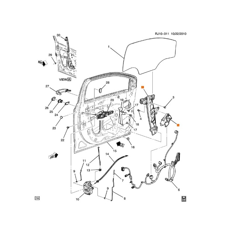 Recambio de elevalunas delantero izquierdo para chevrolet aveo berlina hatchback 1.2 cat referencia OEM IAM 96964419  