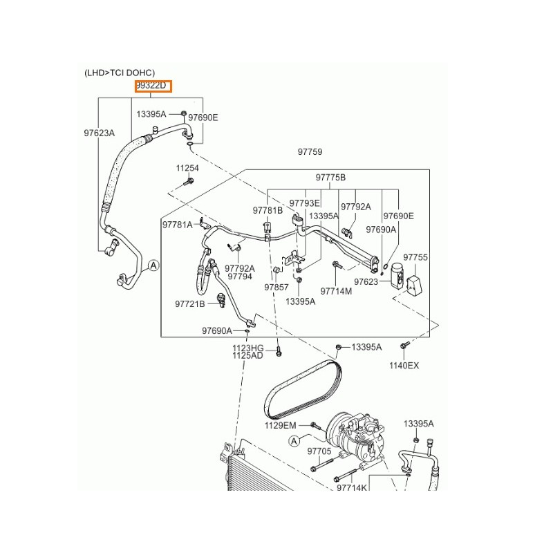 Recambio de tubos aire acondicionado para kia picanto i (sa) 1.1 referencia OEM IAM 9776307100  