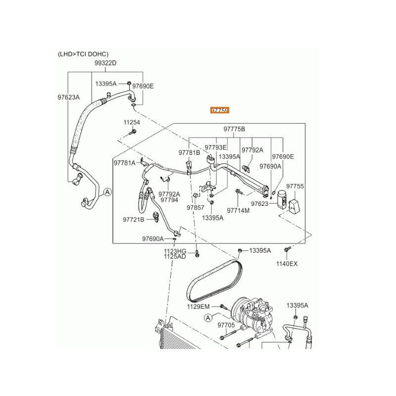 Recambio de tubos aire acondicionado para kia picanto i (sa) 1.1 referencia OEM IAM 9775907102  