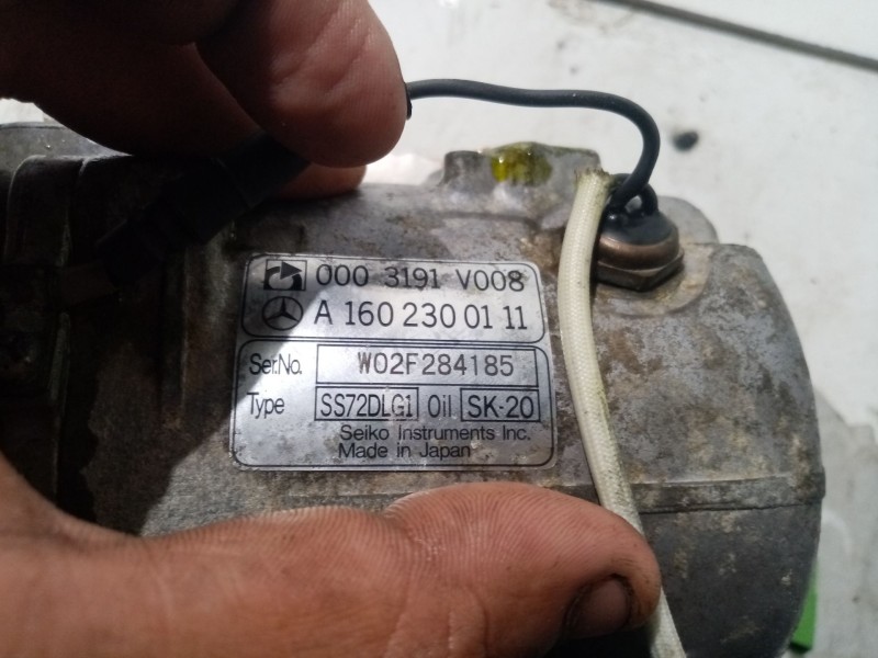 Recambio de compresor aire acondicionado para smart coupe pulse referencia OEM IAM 0003191V008 20I0019A A1602300111