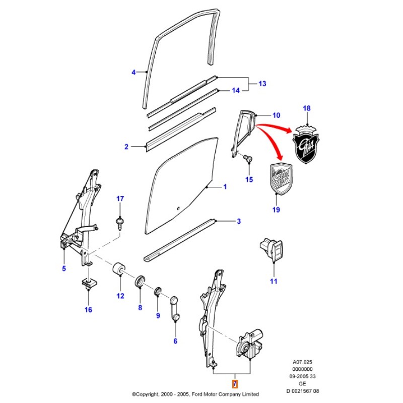 Recambio de elevalunas trasero derecho para ford mondeo iii (b5y) 2.0 tdci referencia OEM IAM 1320873  